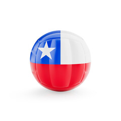 3D volleyball ball with Chile national team flag isolated on white background - 3D Rendering