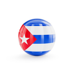 3D volleyball ball with Cuba national team flag isolated on white background - 3D Rendering