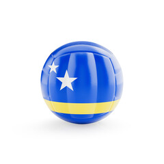 3D volleyball ball with Curacao national team flag isolated on white background - 3D Rendering