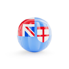 3D volleyball ball with Fiji national team flag isolated on white background - 3D Rendering
