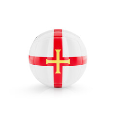 Obraz premium 3D volleyball ball with Guernsey national team flag isolated on white background - 3D Rendering