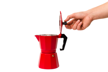 Italian coffee maker isolated on white background