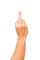 caucasian hands gesturing isolated on a white background