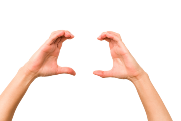 caucasian hands gesturing isolated on a white background