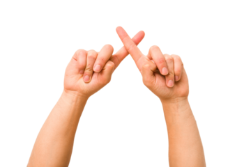 caucasian hands gesturing isolated on a white background