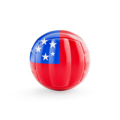 Naklejka premium 3D volleyball ball with Samoa national team flag isolated on white background - 3D Rendering