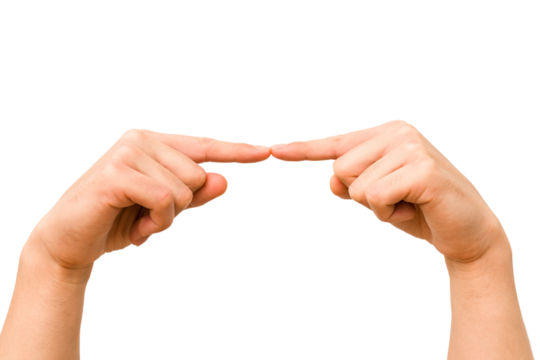 caucasian hands gesturing isolated on a white background