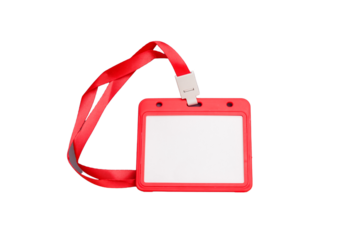 White badge isolated on white background