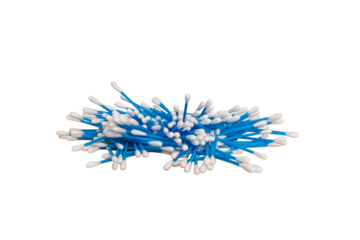 Blue swabs isolated on white background
