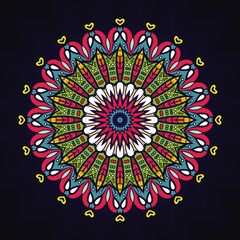 Mandala ornament ethnic decoration. Colorful design element for textile, fabric, frame and border, or fashion paper print.