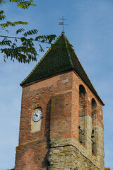 Cailhau - Millenary village in Occitanie. The church of Saint Christophe built on the site of a...