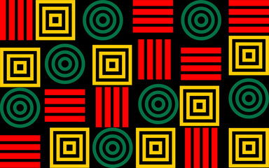 Black history month 2023 Celebration Background.  Black History Month text with human Fist and Seamless Pattern. Celebrated annually in February in the USA and Canada.