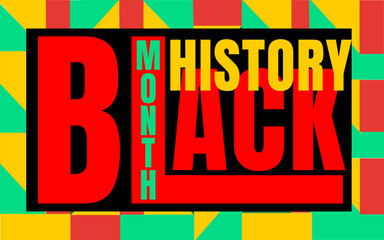 Black history month 2023 Celebration Background.  Black History Month text with human Fist and Seamless Pattern. Celebrated annually in February in the USA and Canada.