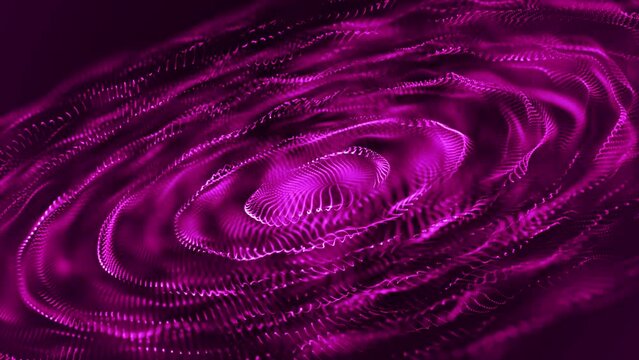 Abstract background with dynamic wave. Sound wave visualization. Big data visualization. Colored music wave. 4k animation. 3d rendering.