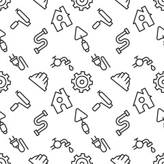Vector seamless pattern of repair and renovation for web sites, wrapping, printing, postcards, web sites, apps