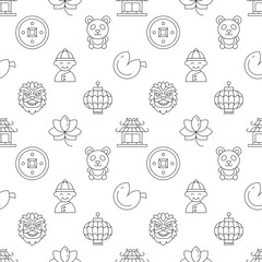Seamless repeating pattern of Chinese New Year for web sites, wrapping, printing, postcards, web sites, apps