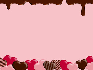 溶けた滴るチョコ ハート 立体的 バレンタイン Valentine's Day