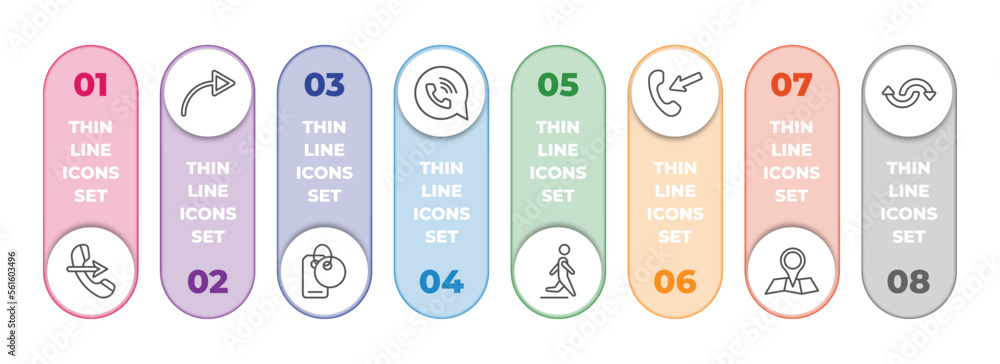 Poster ultimate glyphicons infographic element with outline icons and 8 step or option. ultimate glyphicons