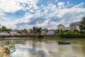 View of river and city. Bretagne/Brittany, France