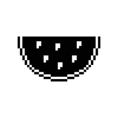  watermelon  icon 8 bit, pixel art icon for game  logo. 