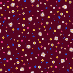 Seamless floral background. Ditsy pattern. Small cute flowers.