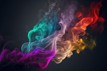 Abstract Multicolor Smoke Wallpaper. Colorful Background. Created by Generative AI.