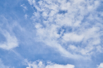 Beatiful blue sky with clouds on a sunny day