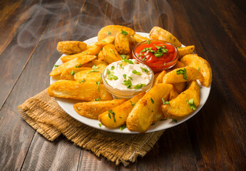 Patatas fritas con salsa
