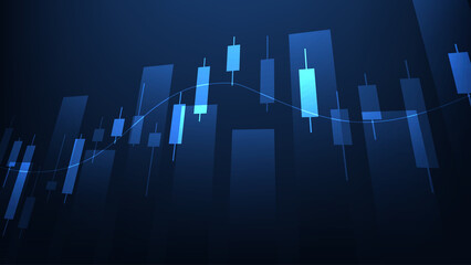 Economy and finance background concept. financial business statistics stock market candlesticks and bar chart
