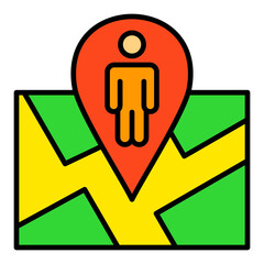 User Location Filled Line Icon