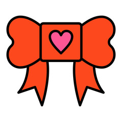 Ribbon Filled Line Icon