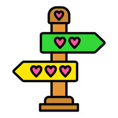 Naklejka premium Directions Filled Line Icon