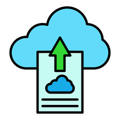 Cloud Upload Filled Line Icon
