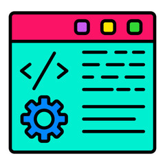 Web Coding Filled Line Icon