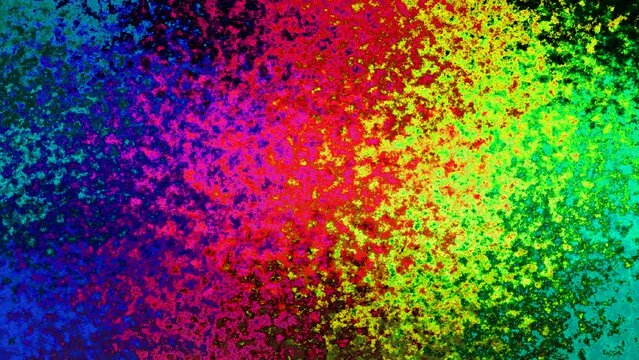 abstract animated twinkling stained background full HD seamless loop video - watercolor splotch liquid effect - full color spectrum rainbow