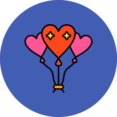 Balloons Multicolor Circle Filled Line Icon