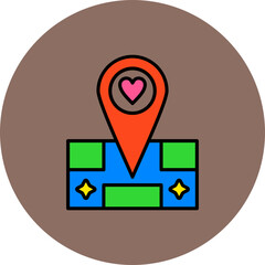Location Multicolor Circle Filled Line Icon