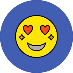 Emoticon Multicolor Circle Filled Line Icon