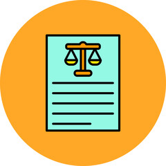 Document Multicolor Circle Filled Line Icon