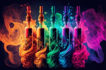 Abstract Colorful Vape Wallpaper. Colorful Background. Created by Generative AI