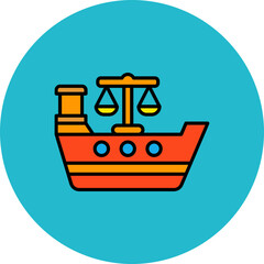 Maritime Laws Multicolor Circle Filled Line Icon