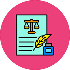 Writing Multicolor Circle Filled Line Icon