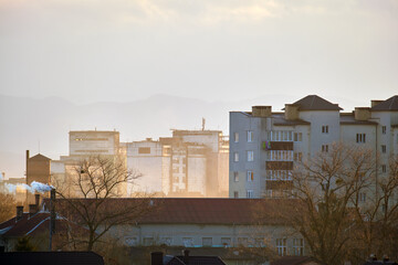 Fototapeta premium High rise residential apartment building in city residential area. Real estate development
