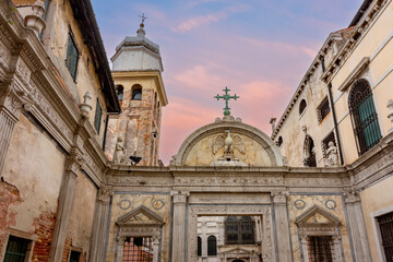 Fototapeta na wymiar Scuola Grande di San Giovanni Evangelista (one of the oldest schools) in Venice, Italy