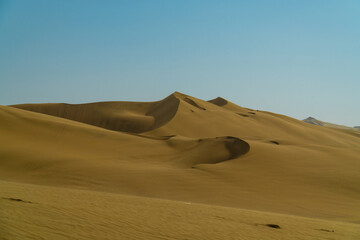 Fototapeta na wymiar Landscape shot of Paracas sand dunes, Peru