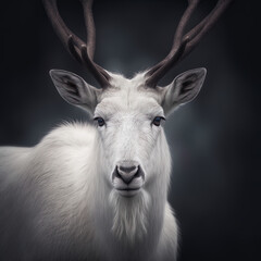 White Reindeer Portrait