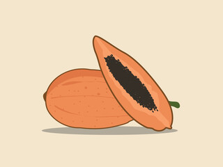 Summer Fruits Sweet Papaya Vector