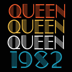 Queen Born In 1982 Vintage Birthday
