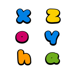 bubble lettering logo vector icon