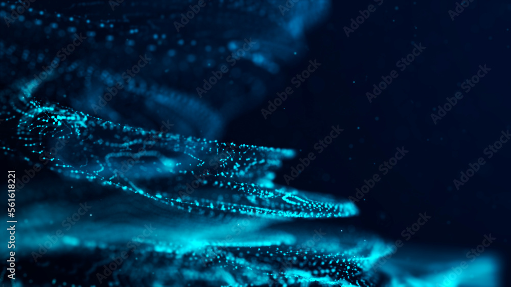 Poster vortex of dust particles. abstract fragments. 3d rendering